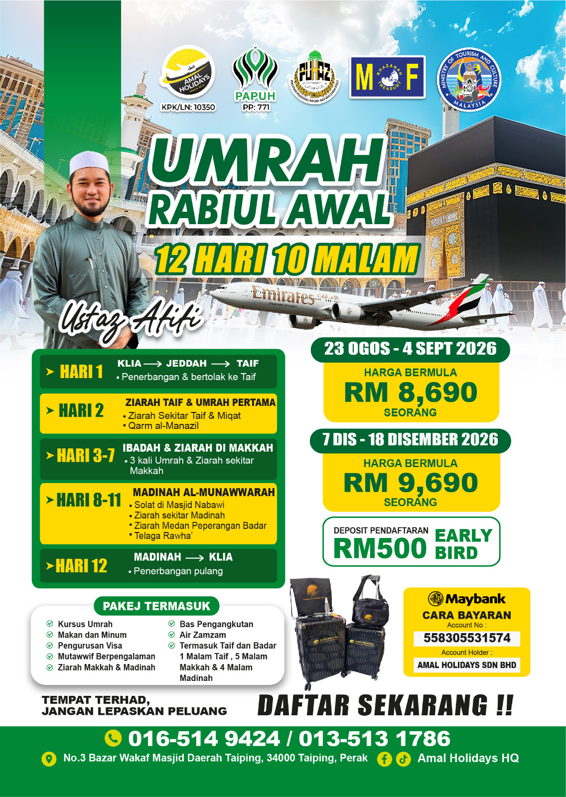 Umrah Rabiul Awal – Ogos 2026